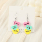 1Pair Valentine Woman Dangle Earrings Acrylic Heart Fashion Jewelry For Woman Girl Holiday Birthday Gift