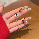 Moving Santa Claus Dangle Earrings