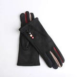 Fashion Women Winter Warm Suede Leather Touch Screen Glove Female Faux