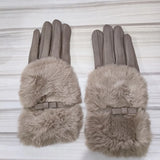 Fashion Women Winter Warm Suede Leather Touch Screen Glove Female Faux