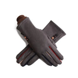 Fashion Women Winter Warm Suede Leather Touch Screen Glove Female Faux