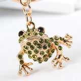 Lovely Frog Cute Animal Crystal Charm Purse Handbag Car Key Keyring