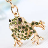 Lovely Frog Cute Animal Crystal Charm Purse Handbag Car Key Keyring