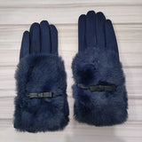 Fashion Women Winter Warm Suede Leather Touch Screen Glove Female Faux