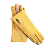 Fashion Women Winter Warm Suede Leather Touch Screen Glove Female Faux