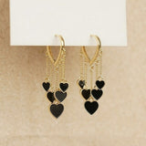 Asymmetric Earrings Women | Black Heart Dangle Earrings | Earrings