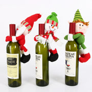 Santa Claus Snowman Elk Deer Christmas Wine Bottle Cover Clothes Decor