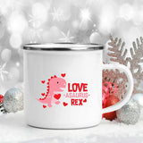 Love Heart Printed Camping Mug Valentine Party Juice Milk Cup Coffee