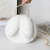 Cute Plush Rabbit Crossbody Bags for Women Korean Version Cute Purses