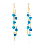 Temperamental Woman 2024 Trendy Multicolour Rose Flower Earrings Alloy