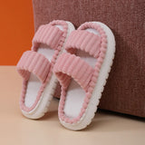 Soft Cotton Slippers For Men Women Antumn Winter Warm Flat Sandals