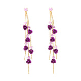 Temperamental Woman 2024 Trendy Multicolour Rose Flower Earrings Alloy