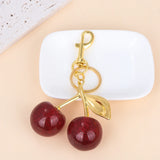 Cherry Bag Charm Keychain Exquisite Red Cherry Fruit Key Chain for