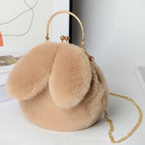 Cute Plush Rabbit Crossbody Bags for Women Korean Version Cute Purses