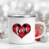 Love Heart Printed Camping Mug Valentine Party Juice Milk Cup Coffee