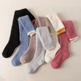 Winter Warm Coral Fleece Over-knee High Socks for Women Plush Home