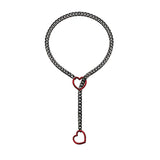 1PC Heart O-ring Slip Chain For Women Punk Rock Necklace Stainless