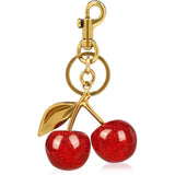 Cherry Bag Charm, Cute Keychain with Metal Key Ring and Clip, Cherry