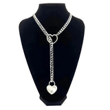 1PC Heart O-ring Slip Chain For Women Punk Rock Necklace Stainless