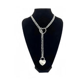 1PC Heart O-ring Slip Chain For Women Punk Rock Necklace Stainless