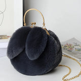 Cute Plush Rabbit Crossbody Bags for Women Korean Version Cute Purses