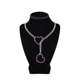 1PC Heart O-ring Slip Chain For Women Punk Rock Necklace Stainless