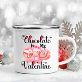 Love Heart Printed Camping Mug Valentine Party Juice Milk Cup Coffee