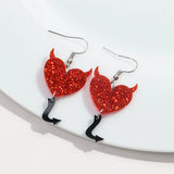 Valentine's Day Glitter Heart Bear Pendant Earring for Women Girls