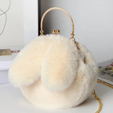 Cute Plush Rabbit Crossbody Bags for Women Korean Version Cute Purses