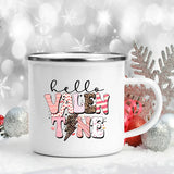 Love Heart Printed Camping Mug Valentine Party Juice Milk Cup Coffee