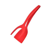 New 2 in 1 Grip Flip Spatula Tongs Egg Flipper Spatula Nylon Non Stick