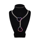 1PC Heart O-ring Slip Chain For Women Punk Rock Necklace Stainless