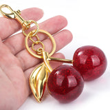 Cherry Bag Charm Keychain Exquisite Red Cherry Fruit Key Chain for