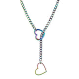 1PC Heart O-ring Slip Chain For Women Punk Rock Necklace Stainless