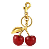 Catuni Big Cherry Shaped Crystal Pendant Keychain Glitter Fruit Charm