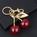 Cherry Bag Charm Keychain Exquisite Red Cherry Fruit Key Chain for