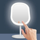 TSHOU60  LED Lights Desktop Makeup Mirror USB Chargeable 180 Free