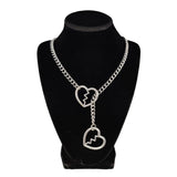 1PC Heart O-ring Slip Chain For Women Punk Rock Necklace Stainless