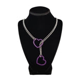 1PC Heart O-ring Slip Chain For Women Punk Rock Necklace Stainless