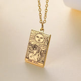 Dawapara Tarot Cards Necklace Women Stainless Steel Necklace Wealth