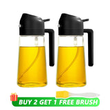 500mL Oil Empty Bottle 2in1 Sprayer & Pourer Plastic Oil Container