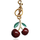 Cherry Bag Charm, Cute Keychain with Metal Key Ring and Clip, Cherry