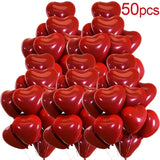 50/100pcs 18inch Red Heart Balloons Valentines Day Balloon for