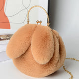 Cute Plush Rabbit Crossbody Bags for Women Korean Version Cute Purses