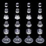 200-2000pcs/lot Clear Soft Silicone Rubber Earring Back Stoppers For