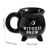 Creative Witches Brew Witch Cauldron Coffee Mug Black Ceramic Coffee