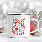 Love Heart Printed Camping Mug Valentine Party Juice Milk Cup Coffee