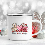 Love Heart Printed Camping Mug Valentine Party Juice Milk Cup Coffee