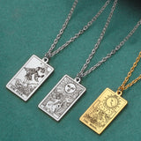 Dawapara Tarot Cards Necklace Women Stainless Steel Necklace Wealth