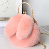 Cute Plush Rabbit Crossbody Bags for Women Korean Version Cute Purses